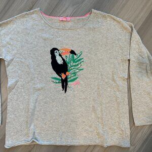 Lilly Pulitzer Toucan Shirt - Grey with Sparkle Embroidery, Size L